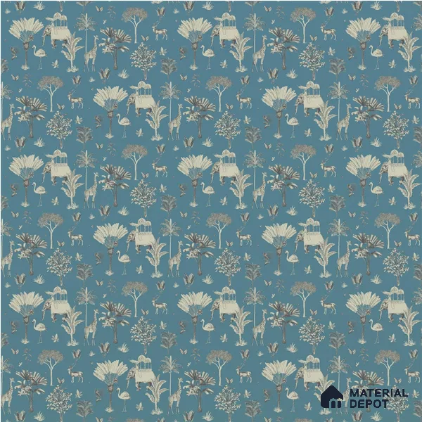 Itihaas, Indian Theme Room Wallpaper, Blue Sukoon Series Handmade Patterned Design (Customised Size Wallpaper)