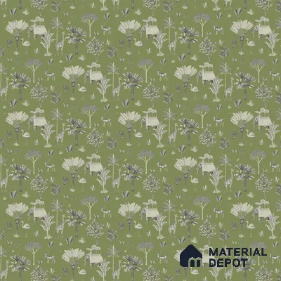 Itihaas, Indian Theme Room Wallpaper, Green Sukoon Series Handmade Patterned Design (Customised Size Wallpaper)