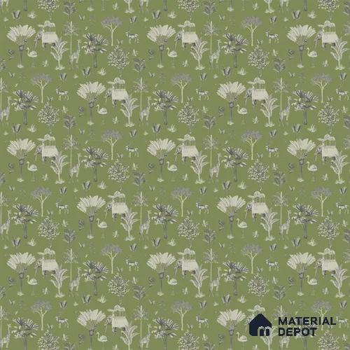 Itihaas, Indian Theme Room Wallpaper, Green Sukoon Series Handmade Patterned Design (Customised Size Wallpaper)