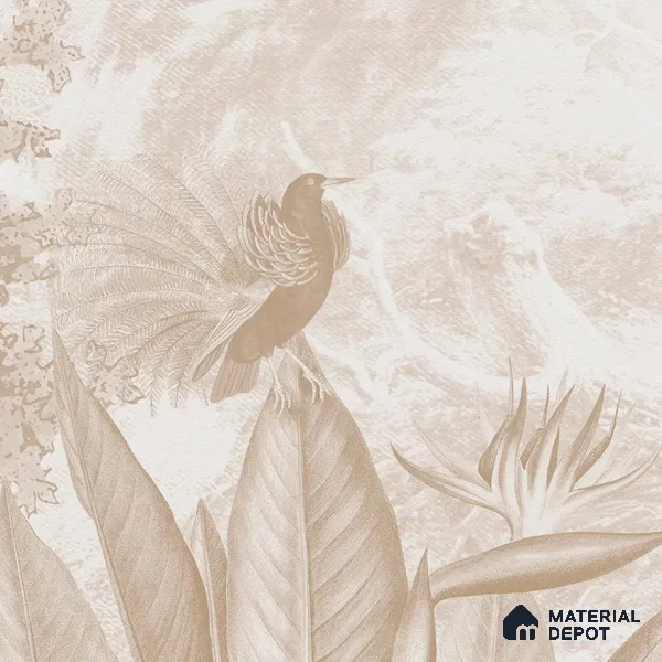 Jhurmut Tropical Theme Designer Sepia Color Canvas (Customised Wallpaper)