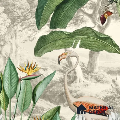 Jhurmut- Tropical Theme Designer Wallpaper Indrani Series Handmade Tropical Design (Customised Size Wallpaper )