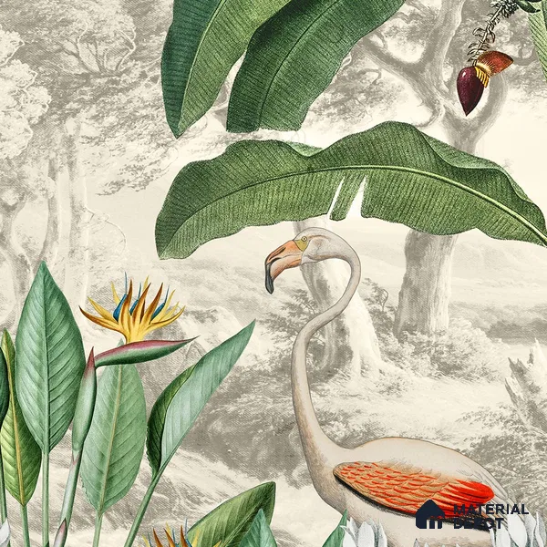 Jhurmut- Tropical Theme Designer Wallpaper Indrani Series Handmade Tropical Design (Customised Size Wallpaper )