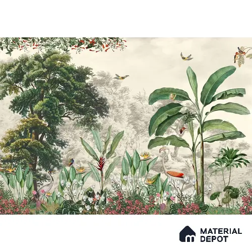 Jhurmut- Tropical Theme Designer Wallpaper Indrani Series Soft Feel Tropical Design (Customised Size Wallpaper )
