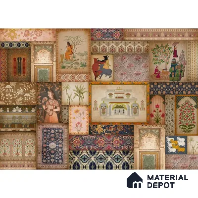 H902212 Kahani, Indian Art Theme Wallpaper, Customised Sukoon Series Canvas Abstract Design (Customised Size Wallpaper)