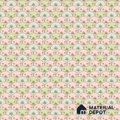 Kanan Roll 6 Meter x 20 Inch Canvas Wallpaper for Walls In Light Pink & Green