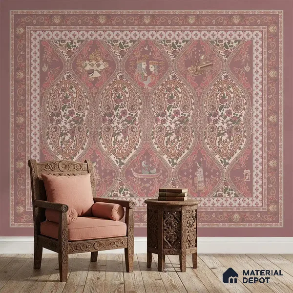 Kashmir Indian Design Sandstone Wallpaper Customised Design