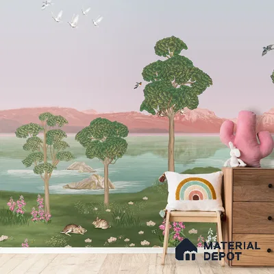 Khwab, Dreams on Wall, Wallpaper Sukoon Series Canvas Nature Design (Customised Size Wallpaper)