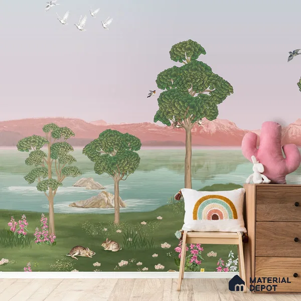 Khwab, Dreams on Wall, Wallpaper Sukoon Series Canvas Nature Design (Customised Size Wallpaper)