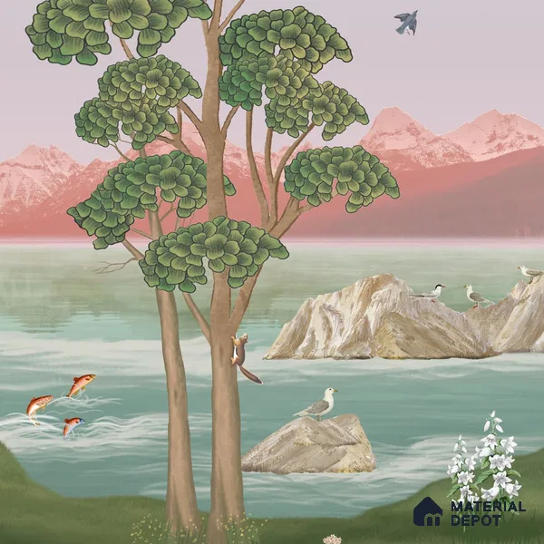 Khwab, Dreams on Wall, Wallpaper Sukoon Series Canvas Nature Design (Customised Size Wallpaper)