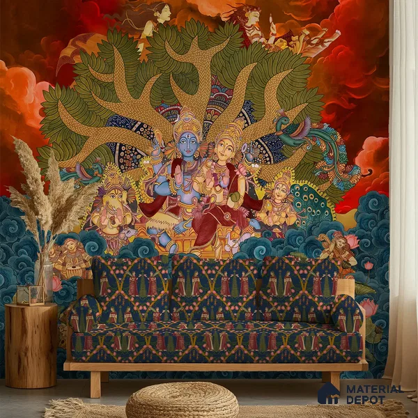 Lotus of kailasa, Kerala Wall Mural (Customised Wallpaper)