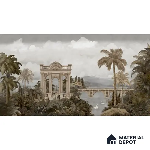 Majestic Foliage Epoch Sandstone Green & Sepia (Customised Wallpaper)
