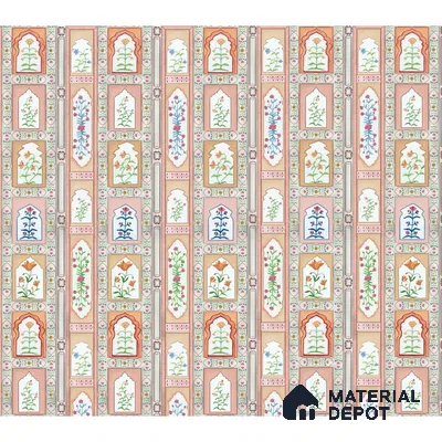 Mandan Symphony of Flowers on Handmade Wallpaper