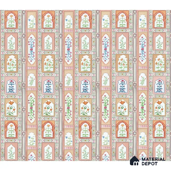 Mandan Symphony of Flowers on Handmade Wallpaper