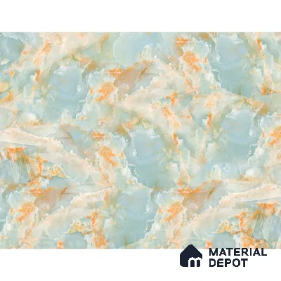 Marble Design Wallpaper for Rooms, Green and Orange Indrani Series Handmade Marble Design (Customised Size Wallpaper )