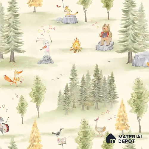 Melodious Miniatures, Jungle Themed Wallpaper for Kids Room, Green 10 Meter x 19.68 Inches Soft Feel Paper Type Wallpaper -54 Sq. Ft. | Minimum 15% wastage during installation