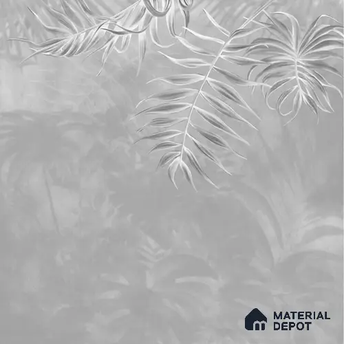 Misty Tropics Grey Tropical Leaf Customised Handmade (Customised Wallpaper)