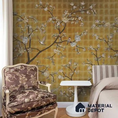 Oriental Garden, Chinoiserie Wall Wallpaper Sukoon Series Handmade Chinoserie Design (Customised Size Wallpaper)