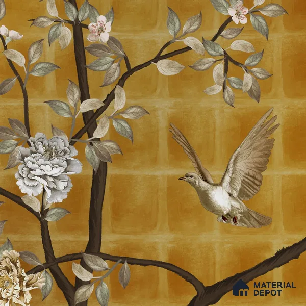 Oriental Garden, Chinoiserie Wall Wallpaper Sukoon Series Handmade Chinoserie Design (Customised Size Wallpaper)