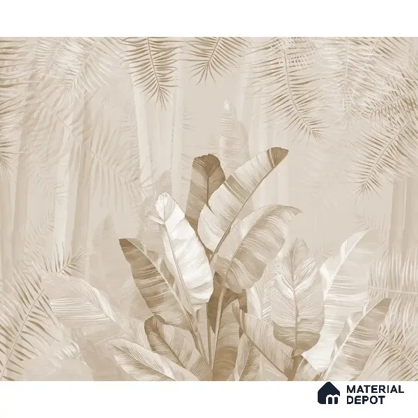 Pallav A Beige Color Tropical Canvas (Customised Wallpaper)