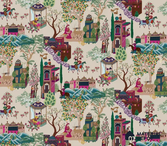 Pashmina, Indian Shawl Inspired Wallpaper for Rooms Sukoon Series Handmade Abstract Design (Customised Size Wallpaper)