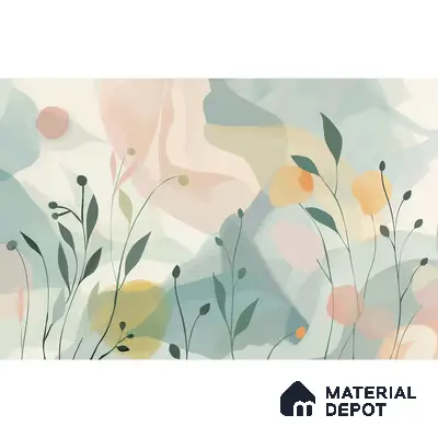 Pastel Paradise Abstract Pattern for Room Green Colors Handmade (Customised Wallpaper)