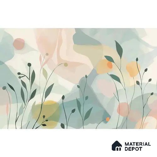 Pastel Paradise Abstract Pattern for Room Green Colors Handmade (Customised Wallpaper)