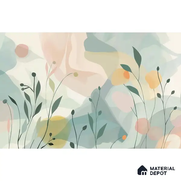 Pastel Paradise Abstract Pattern for Room Green Colors Handmade (Customised Wallpaper)