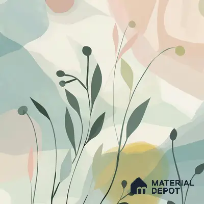 Pastel Paradise Abstract Pattern for Room Green Colors Handmade (Customised Wallpaper)