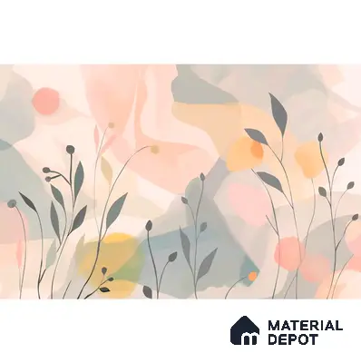 Pastel Paradise Abstract Pattern for Room Pink Canvas (Customised Wallpaper)