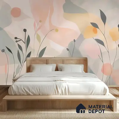 Pastel Paradise Abstract Pattern for Room Pink Handmade (Customised Wallpaper)
