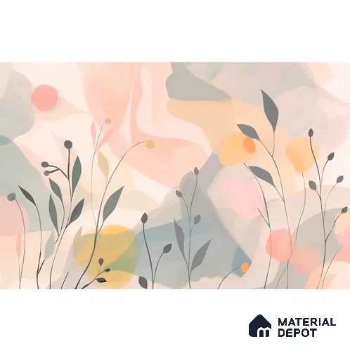 Pastel Paradise Abstract Pattern for Room Pink Soft Feel (Customised Wallpaper)