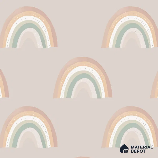 Pastel Pink Rainbow Charm Soft Feel Wallpaper