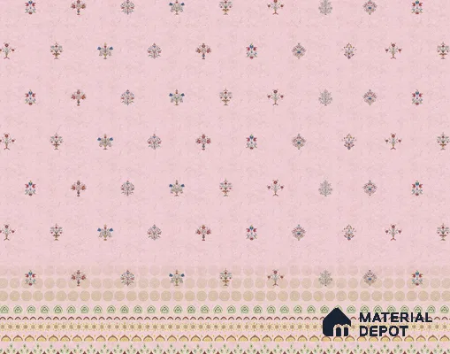 Pink Indian Motif Wallpaper for Bedrooms Indrani Series Handmade Patterned Design (Customised Size Wallpaper )