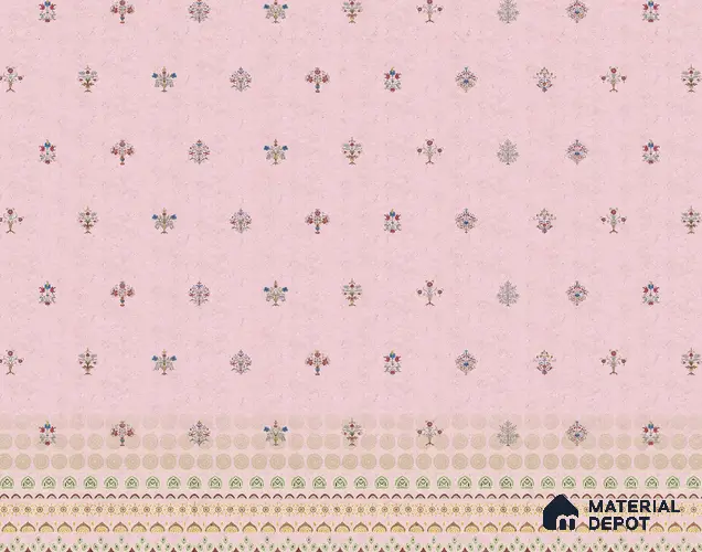 700822 - Pink Indian Motif Wallpaper for Bedrooms Indrani Series Canvas Patterned Design (Customised Size Wallpaper )