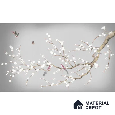 Plum Blossom Chinoiserie Style for Rooms Canvas (Customised Wallpaper)