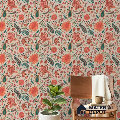 Premium Indian Colorful Room 10 Meter x 19.68 inches Soft Feel Wallpaper - 54 Sq. Ft. | Minimum 15% wastage during installation