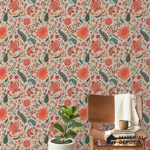 Premium Indian Colorful Room 10 Meter x 19.68 inches Soft Feel Wallpaper - 54 Sq. Ft. | Minimum 15% wastage during installation