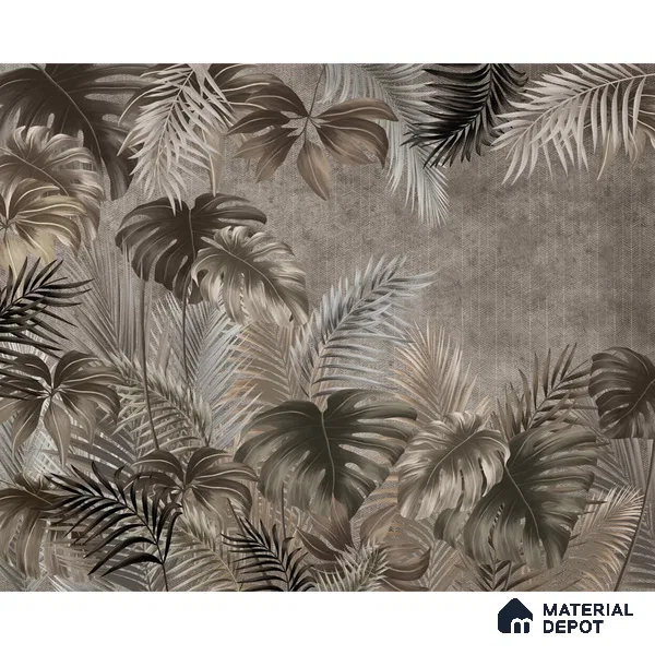 Premium Tropical Leaves Wallpaper, Customized Indrani Series Soft Feel Tropical Design (Customised Size Wallpaper )