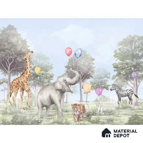 Pretty Forest Theme Children Room Soft Feel (Customised Size Wallpaper)