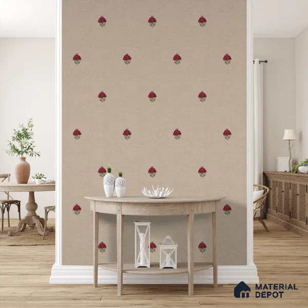 Rani, Indian Floral Pattern Wallpaper 6 Meter x 19.68 Inches Canvas Wallpaper