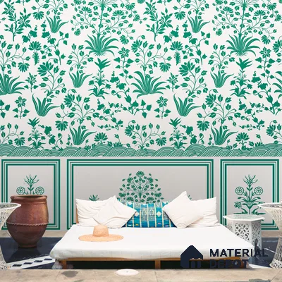 Roop Mahal, Vintage Wallpaper Design Sukoon Series Canvas Florals Design (Customised Size Wallpaper)