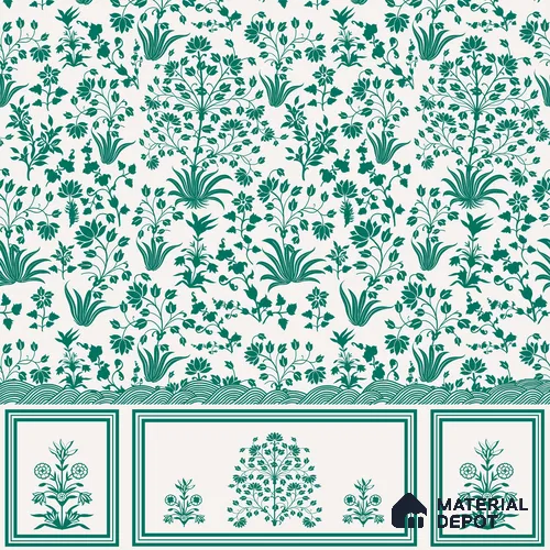 Roop Mahal, Vintage Wallpaper Design Sukoon Series Handmade Florals Design (Customised Size Wallpaper)