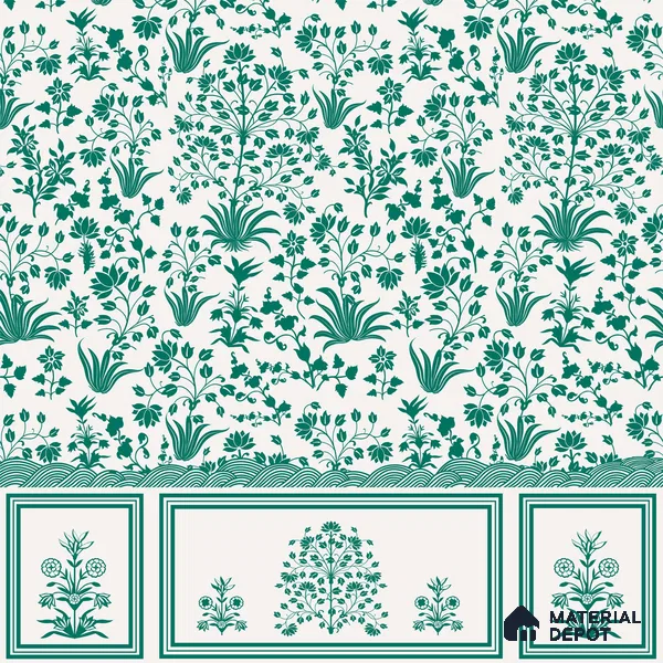 Roop Mahal, Vintage Wallpaper Design Sukoon Series Canvas Florals Design (Customised Size Wallpaper)