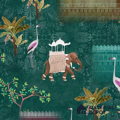 Royal Garden, an Indian Scenic Wallpaper Sukoon Series Canvas Nature Design (Customised Size Wallpaper)