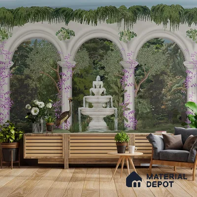 Saanjh, Foliage Theme Wallpaper for Walls Sukoon Series Handmade Patterned Design (Customised Size Wallpaper)