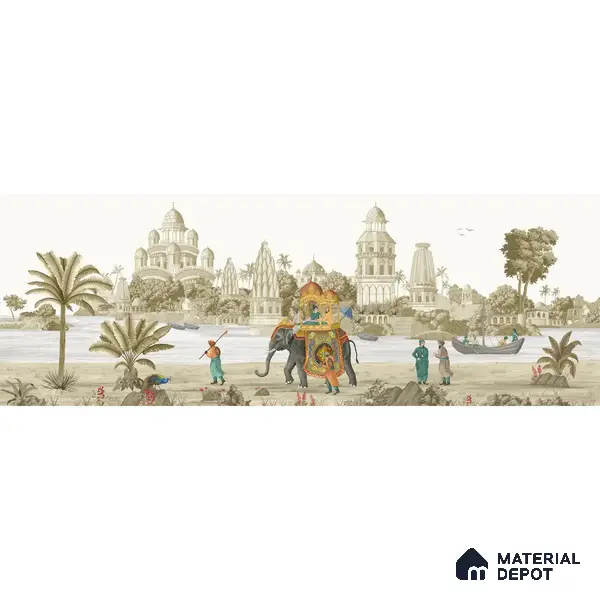 Safar Vintage Indian Scenic Handmade Wallpaper (Customised Wallpaper)