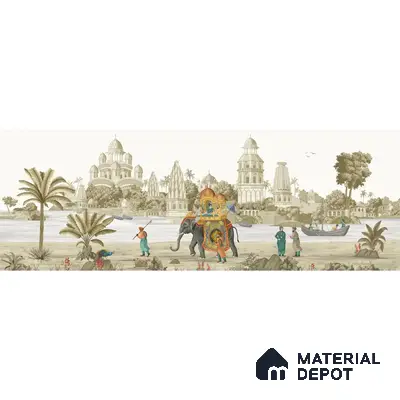 Safar Vintage Indian Scenic Handmade Wallpaper (Customised Wallpaper)