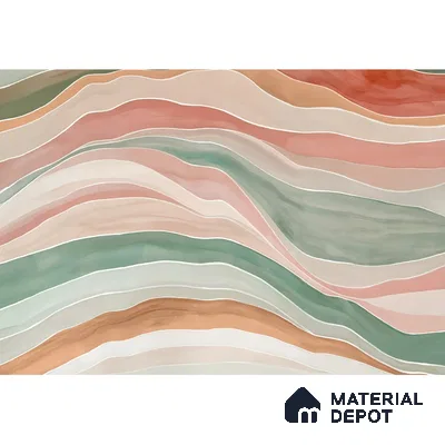 Serene Ocean Walter Color Style for Rooms Pink Canvas (Customised Wallpaper)
