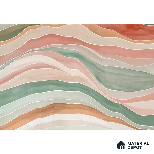 Serene Ocean Walter Color Style for Rooms Pink Canvas (Customised Wallpaper)