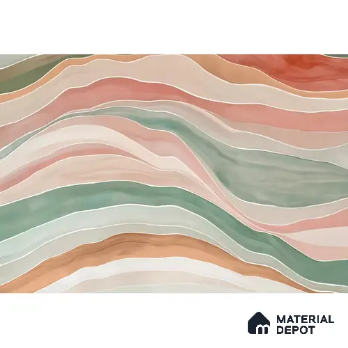 Serene Ocean Walter Color Style for Rooms Pink Handmade (Customised Wallpaper)